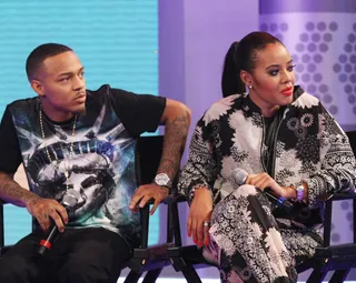 Pay Close Attention - Hosts Bow Wow and Angela Simmons watch on as the livest audience get crazy.(Photo: Bennett Raglin/BET/Getty Images for BET)