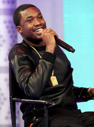 Feeling Good - Meek Mill sitting back and relaxing on 106. (Photo: Bennett Raglin/BET/Getty Images for BET)