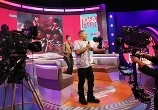 Stand Alone - Bow Wow stands alone behind the camera on set. &nbsp; (Photo: Bennett Raglin/BET/Getty Images for BET)