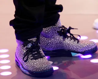 Swag Him Out! - Bow Wow does a little pattern therapy with the shoes on 106.&nbsp;(Photo: Bennett Raglin/BET/Getty Images for BET)