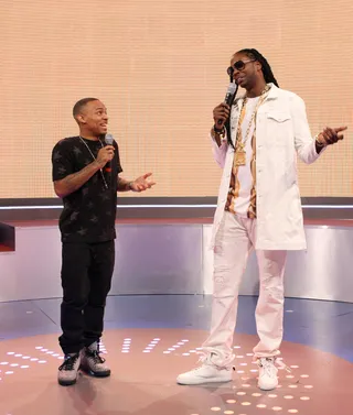 The Height Game - Bow Wow seems to want to challenge everyone to a height contest. &nbsp;(Photo: Bennett Raglin/BET/Getty Images for BET)
