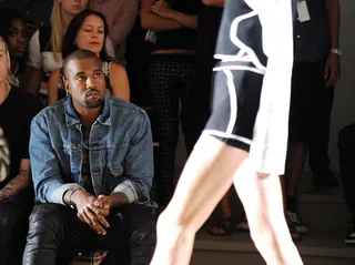 Kanye West   - Is he browsing for ladylove Kim Kardashian? Yeezy keeps his eyes on the designs at the Louise Goldin presentation.  (Photo: Ilya S. Savenok/Getty Images)