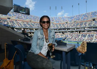 Joy Bryant - Actress Joy Bryant hung out in the Moet &amp; Chandon Suite on Sept. 8.(Photo: Brad Barket/Getty Images for Moet &amp; Chandon)