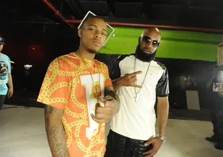Don't Get Smacked! - Bow Wow and Smack prepare for round seven of the Ultimate Freestyle Friday battle. (Photo: John Ricard / BET)