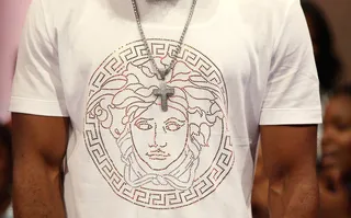 Versace - Troy Smack Mitchell rocking a Versace shirt on 106. (Photo: Bennett Raglin/BET/Getty Images for BET)