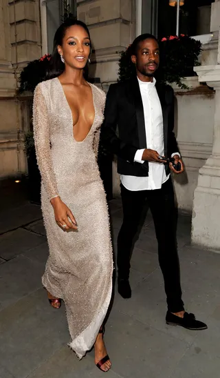 Sashay Shante! - Model Jourdan Dunn looks amazing in this Hugo Boss gown leaving her hotel in London as she heads to the 2013 GQ Men of the Year Awards. (Photo: Stuart Castle/WENN.com)