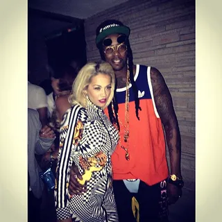 Rita Ora @ritaora - Roc Nation princess Rita Ora&nbsp;and 2 Chainz hang tight at a Jeremy Scott event hosted at the late Frank Sinatra's estate.&nbsp;(Photo: Instagram via Rita Ora)