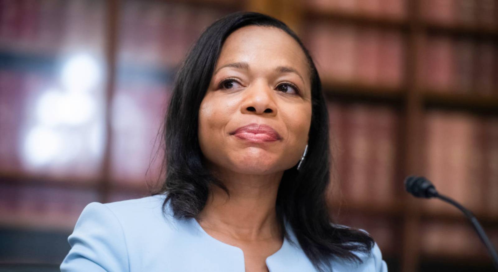 UNITED STATES - JULY 22: Kristen Clarke, president and executive director of the National Lawyers’ Committee for Civil Rights Under Law, testifies during the Senate Rules and Administration Committee hearing titled “2020 General Election Preparation,” in Russell Building on Wednesday, July 22, 2020. (Photo By Tom Williams/CQ Roll Call)