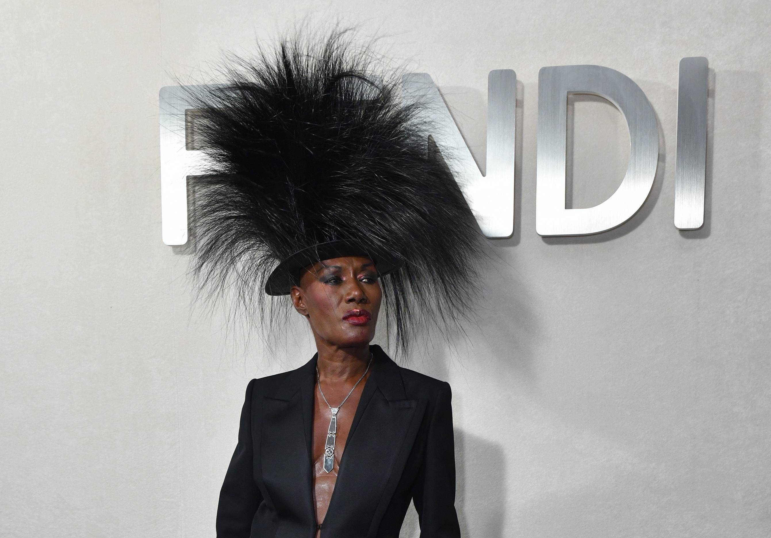 Grace Jones attends the FENDI 25th Anniversary of the Baguette at Hammerstein Ballroom on September 09, 2022 in New York City. 