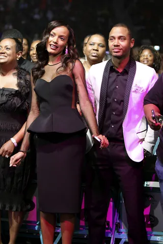 Play Together, Stay Together - Model Selita Ebanks and boyfriend Terrence J. of BET's 106 &amp; Park&nbsp;spotted front row in the audience of the 10th Annual Ford Hoodie Awards at the MGM Grand Garden Arena in Las Vegas.    (Photo: Isaac Brekken/WireImage)