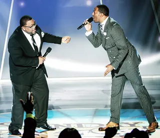 Isaac Carree and Zacardi Cortez - Isaac was joined by Zacardi Cortez to take "We Are Not Ashamed" home!(Photo: Darnel Williams Photography/BET)