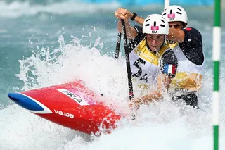 Don't Rock the Boat - Gauthier Klauss and Matthieu Peche of France compete in the men's canoe double slalom event.&nbsp;(Photo: Quinn Rooney/Getty Images)