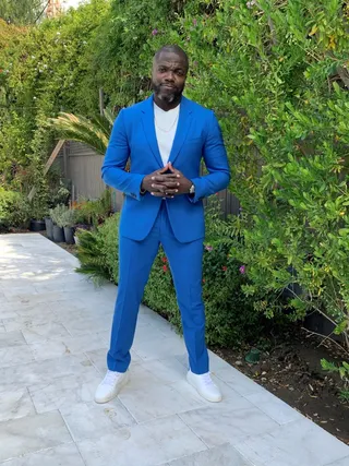 Reno Wilson opted for a statement-making blue suit. - (Photo by Warren Alfie Baker/Herring PR via Getty Images)