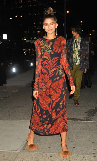 Sophisticated Lady - Zendaya arrives at Spring Studios for the Vogue/CFDA Fashion Fund Awards Dinner in NYC.&nbsp;(Photo: Luis Yllanes / Splash News)