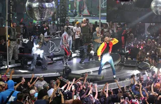 Oh, What a Night?! - Chris Brown makes this Halloween a night to remember for fans when he hit the stage at THRILLER presented by legendary music producer Quincy Jones at Drai's Nightclub inside the Cromwell in Las Vegas.(Photo: Gabe Ginsberg/Getty Images for Drai's Beachclub Nightclub)