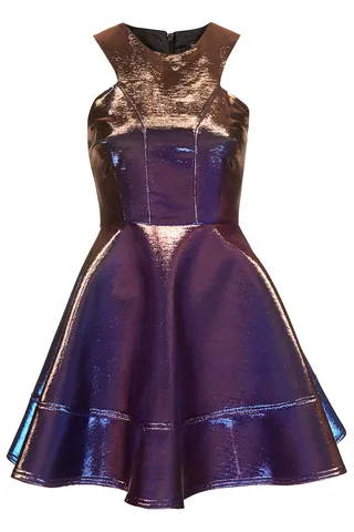 Topshop Two-Toned Bonded Skater Dress&nbsp; - Take it back to the future in Topshop’s iridescent skater dress. So adorable.(Photo: TopShop)