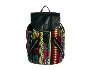 Aztec Backpack With Leather Trim - Festival season is well underway and this Aztec-print and leather combo backpack is all you need to look put-together during all the fun.  (Photo: ASOS)