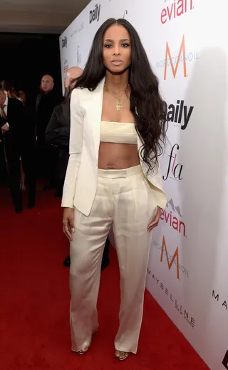 Hot Mama - Ciara&nbsp;looks sleek and sexy in a bandeau top and matching suit at the Daily Front Row&nbsp;Fashion Los Angeles Awards show at Sunset Tower in West Hollywood.(Photo: Jason Kempin/Getty Images for the DAILY FRONT ROW)