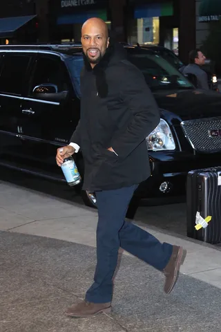 Cool Out - Common&nbsp;is all smiles as he bundles up in a fur-lined coat while out and about in New York City. &nbsp;(Photo: PacificCoastNews)