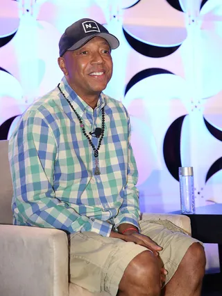 Sharing the Wealth of Knowledge - Russell Simmons speaks at "Storytellers and the Shaping of Pop Culture: A Chat With Russell Simmons" event during the NATPE 2015 market conference at the Fontainebleau in Miami Beach.(Photo: Aaron Davidson/Getty Images)