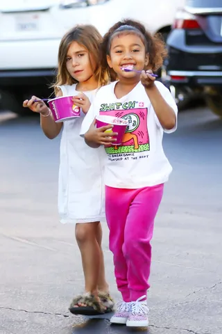 '80s Baby - North enjoyed icecream with bestie and cousin Penelope.(Photo:&nbsp;IXOLA / BACKGRID)