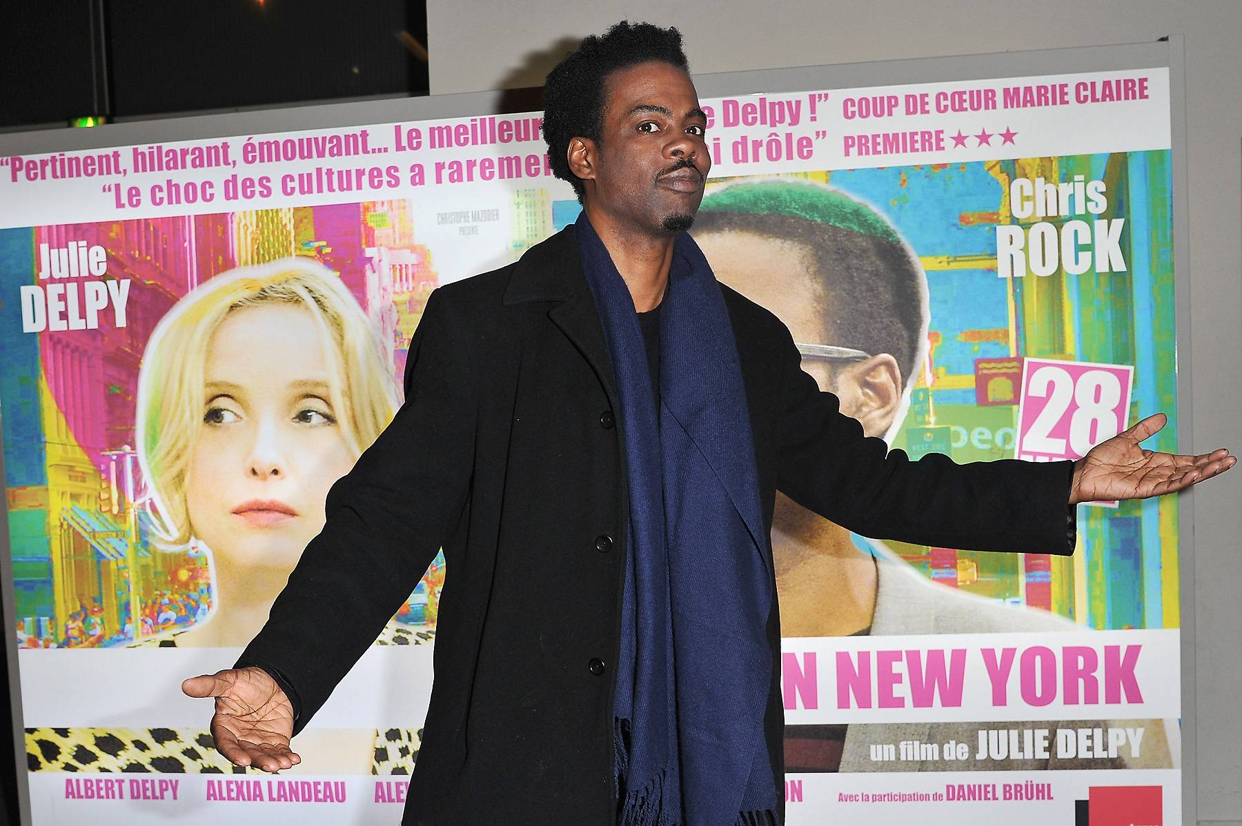 Comedian in Paris - Chris Rock attends the premiere of his new film co-starring French filmmaker Julie Delpy, 2 Days in New York, at Mk2 Bibliotheque in Paris. (Photo: Pascal Le Segretain/Getty Images)