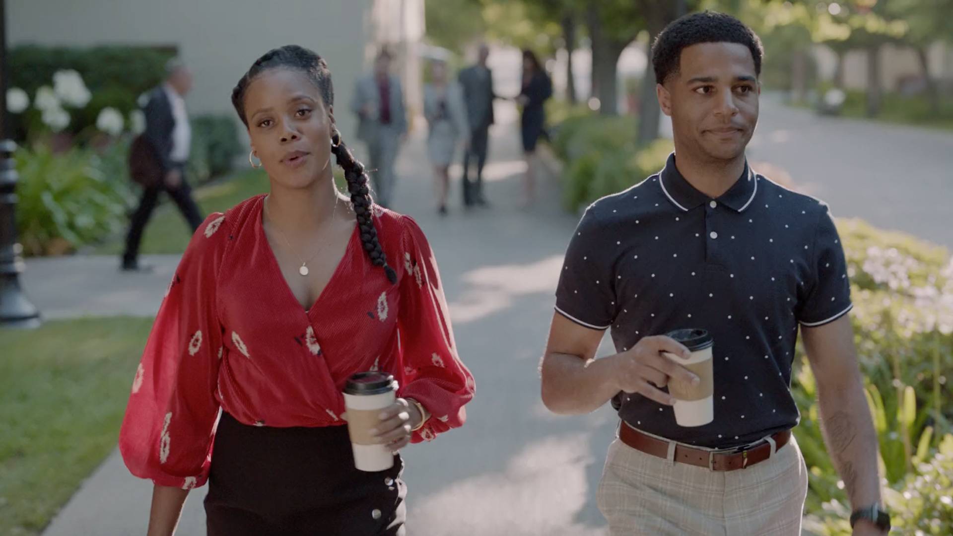 Marie and her coworker Ben on season 1 of BET's Twenties. 