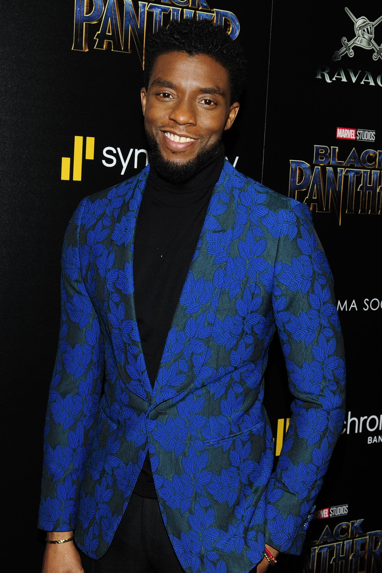 NEW YORK, NY - FEBRUARY 13: Chadwick Boseman attends The Cinema Society with Ravage Wines & Synchrony host a screening of Marvel Studios' "Black Panther" at The Museum of Modern Art on February 13, 2018 in New York City.  (Photo by Paul Bruinooge/Patrick McMullan via Getty Images)