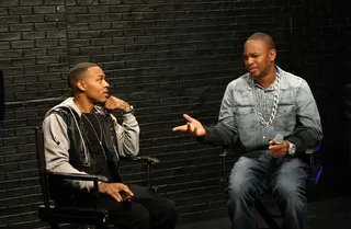 Deep in Convo - Bow Wow and Cam'ron have a deep convo about hip hop on 106. (Photo: Bennett Raglin/BET/Getty Images)