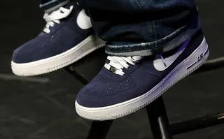 Too Smooth - Cam'ron rocks some suede sneaks while at 106. (Photo: Bennett Raglin/BET/Getty Images)