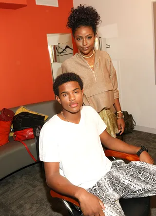 Young and Talented - Recording artists Justine Skye and Trevor Jackson hanging backstage at 106 before they each blaze the stage. (Photo:&nbsp; Bennett Raglin/BET/Getty Images for BET)