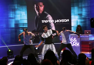 "#NewThang" - Recording artist Trevor Jackson performs a new dance on 106. (Photo:&nbsp; Bennett Raglin/BET/Getty Images for BET)