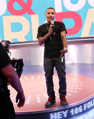 Wait a Minute - Host Bow Wow making jokes on 106. (Photo:&nbsp; Bennett Raglin/BET/Getty Images for BET)