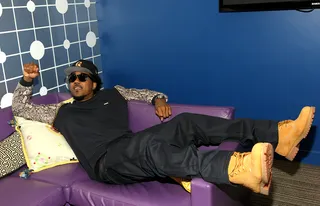 Feet Up! - Problem kicks up his feet backstage at 106. (Photo: Bennett Raglin/BET/Getty Images for BET)