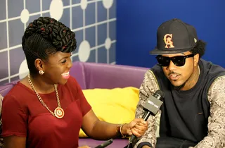 99 Problems - Problem sits down with BET.com's Neffy Anderson backstage. (Photo: Bennett Raglin/BET/Getty Images for BET)