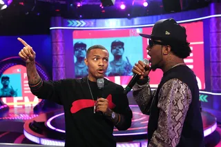 Over There? - Looks like host Bow Wow is showing Problem around the 106 set. (Photo: Bennett Raglin/BET/Getty Images for BET)