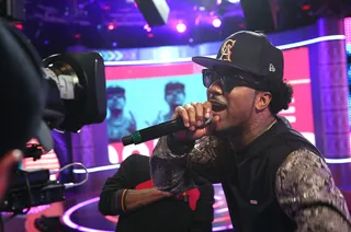 Problematic - Recording artist Problem playing around with the cameras on 106. (Photo: Bennett Raglin/BET/Getty Images for BET)