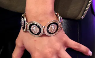 Brace Yourself! - &nbsp;Keshia Chante rocks a Versace bracelet while on 106. (Photo: Bennett Raglin/BET/Getty Images for BET)