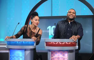 Game Time  - Tracee Ellis Ross and Anthony Anderson went head to head on BET's 106 &amp; Park. These two were challenged to decode rap lyrics and movie quotes to see just how knowledgeable they are about pop culture. (Photo: Brad Barket/BET/Getty Images for BET)