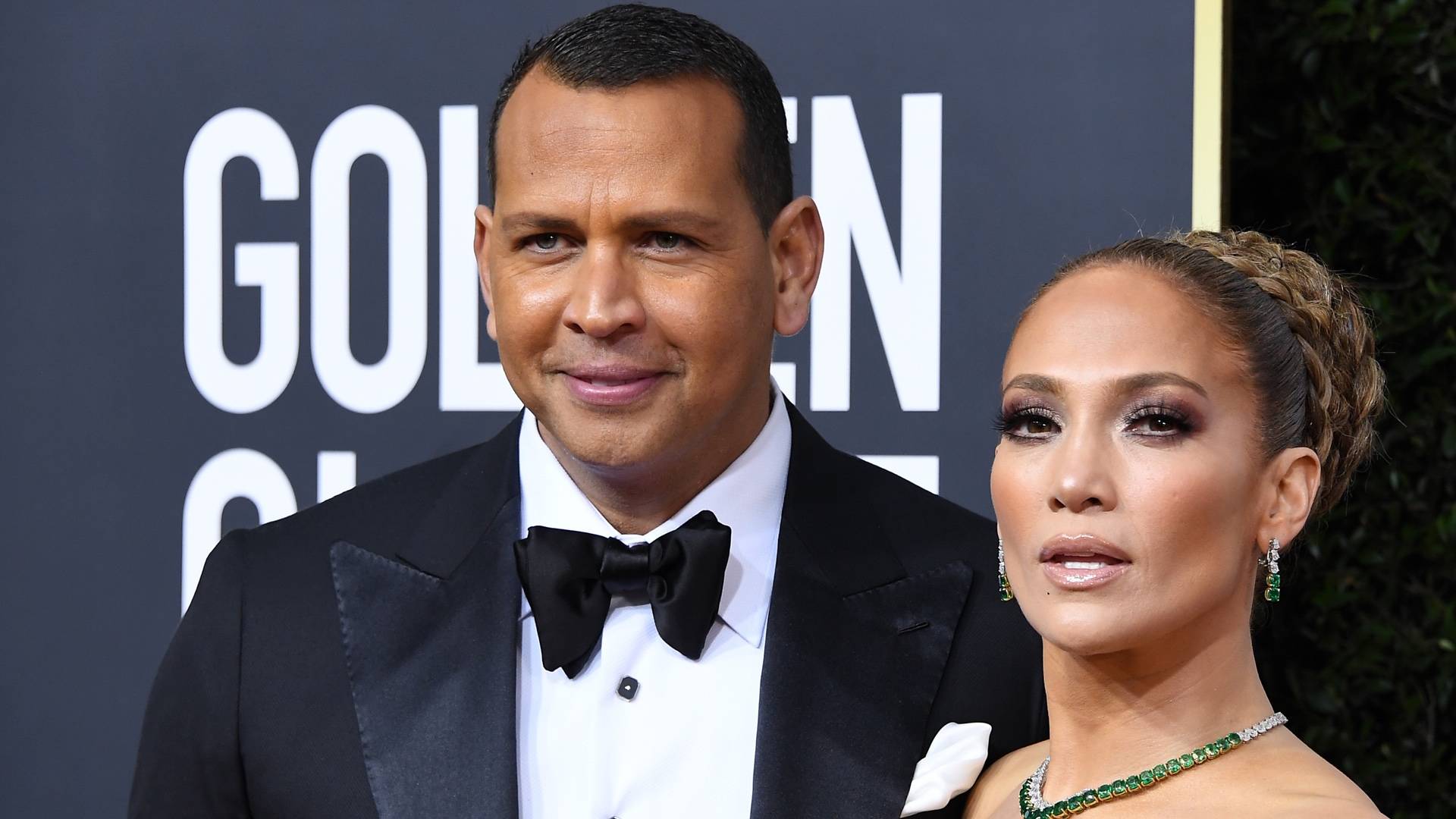 Jennifer Lopez and Alex Rodriguez on BET Buzz 2020.