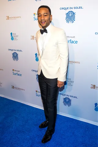 Pause for the Cause - John Legend stepped out to support the star-studded third annual One Night for ONE DROP benefit at the Mirage Hotel in Las Vegas Friday (March 20).(Photo: Erik Kabik/RETNA)