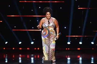 Entertainer of the Year winner Lizzo. - (Photo by Aaron J. Thornton/Getty Images for BET)