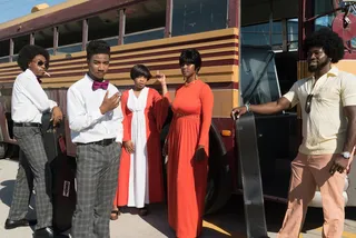 Band members take a smoke break before their &quot;Soul Train&quot; performance. - (Photo: Annette Brown/BET)