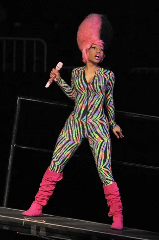 “Stilettos And A T-Shirt” Bobby Valentino ft. Nicki Minaj  - Barbie Quotable:"Looking for good brain where your thinking cap?"(Photo by Jeff Daly/PictureGroup)