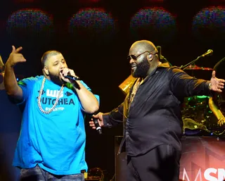 The Boss and I - DJ Khaled and Rick Ross perform on stage at the James L. Knight International Center in Miami.&nbsp;(Photo: Johnny Louis/WENN.com)