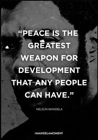 On Peace - Peace in his native South Africa and a sense of hope around the world are the greatest gifts Mandela gave to younger generations.&nbsp;(Photo: The Weinstein Company)