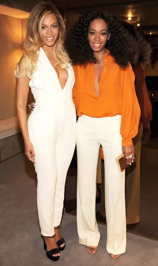 All Love - Sisters&nbsp;Beyoncé and Solange attend the Chime for Change One-Year Anniversary event hosted by Gucci Creative Director Frida Giannini and T Magazine's&nbsp; editor-in-chief, Deborah Needleman, at Gucci Fifth Avenue in New York City. Beyoncé reportedly donated $500,000 to the charity.&nbsp;(Photo: Kevin Mazur /Chime For Change/Getty Images for Gucci/Getty Images for Gucci)