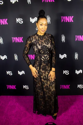 Eva Evans - Comedian and social media personality&nbsp;Eva Evans poses on the &quot;Pynk&quot; carpet! (Photo: Calvin Gayle @calvingproductions)