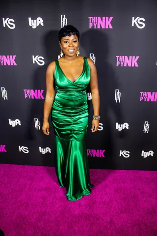 Nicole Hemmings - Hair stylist Nicole Hemmings poses on the "Pynk" carpet! (Photo: Calvin Gayle @calvingproductions)