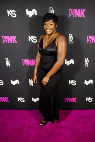 Sandy Pierre - Hearst Black Culture (HBC) co-founder Sandy Pierre poses on the "Pynk" carpet! (Photo: Calvin Gayle @calvingproductions)